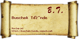 Buschek Tünde névjegykártya